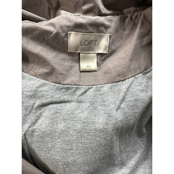Loft Outlet Hooded Lightweight Long Sleeve Button Front‎ Utility Jacket khaki XS - Picture 3 of 4